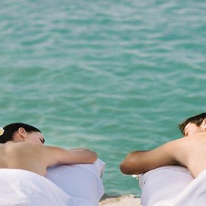 Beach Weddings Abroad Mauritius Weddings Couple Spa Massage Outdoors