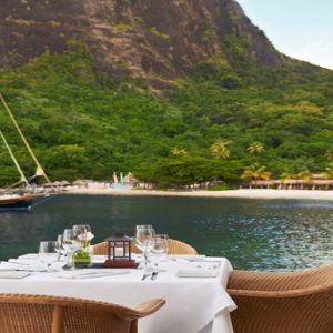 Beach Weddings Abroad St Lucia Weddings Wedding Dining Setup By The Sea And Pitons