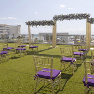 Garden Terrace Wedding Setup Planet Hollywood Beach Resort Cancun Mexico Weddings Abroad