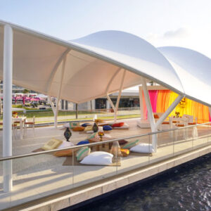 Pool Wedding Setup1 Planet Hollywood Beach Resort Cancun Mexico Weddings Abroad