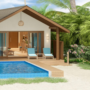 Deluxe Beach Pool Villas1 Reethi Faru Resort Maldives Beach Weddings Abroad