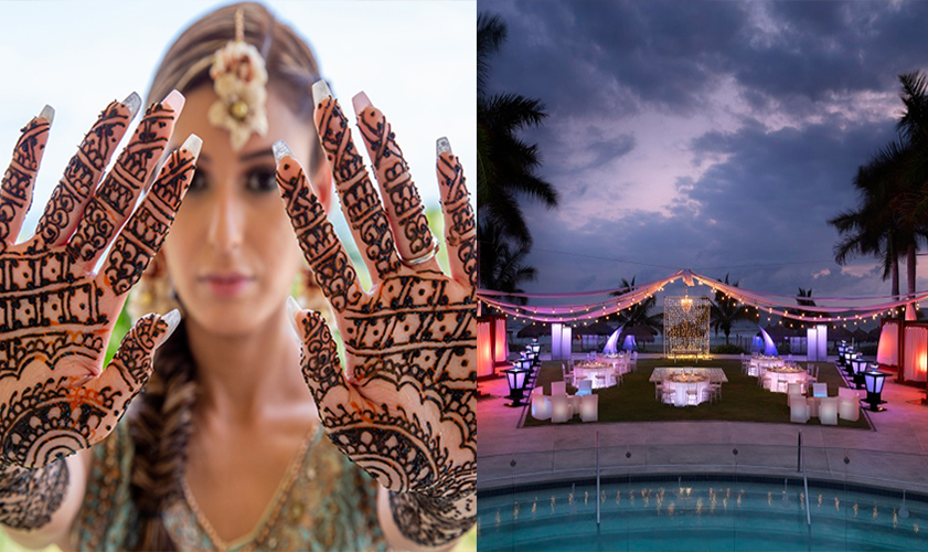 Menhndi And Sangeet Party Indian Beach Wedding Indian Wedding Packages In Mexico